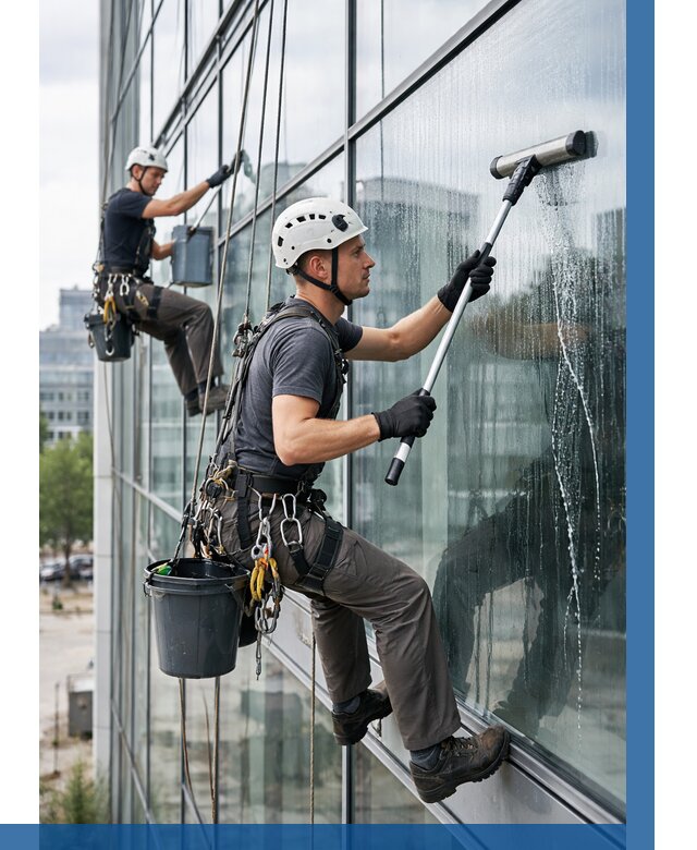 Мойка витражей альпинистами в Муре от 715 р. под ключ|ВЫСОТНИК-Мум