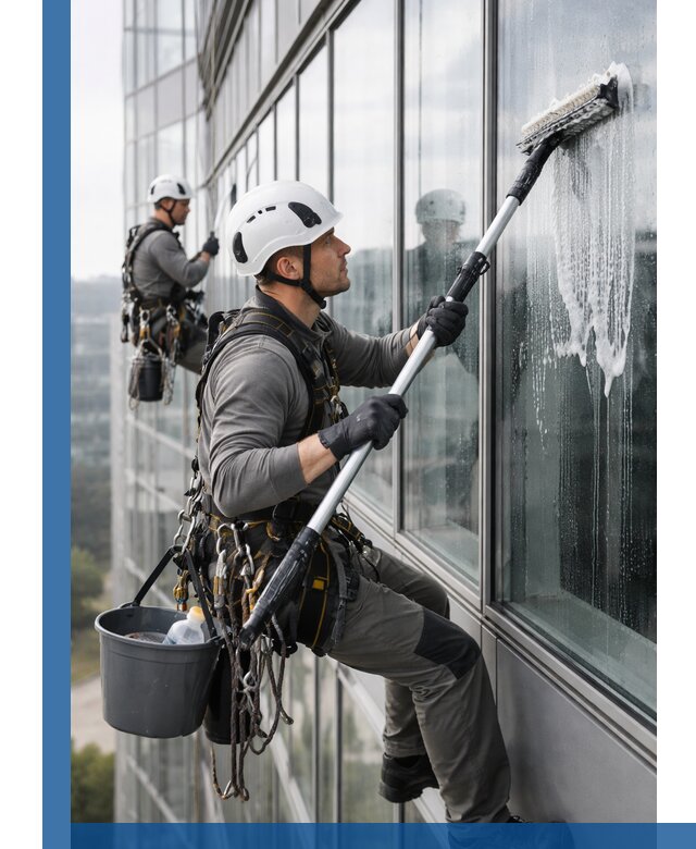 Высотная мойка сплошного остекления с выездом в Муре