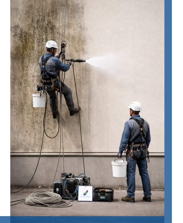 Очистка фасада от плесени в Муре от 306 р. | ВЫСОТНИК-Мум