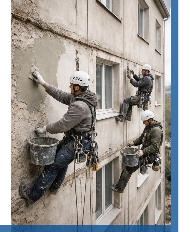 Ремонт штукатурного фасада в Муре от 766 р. под ключ | ВЫСОТНИК-Мум