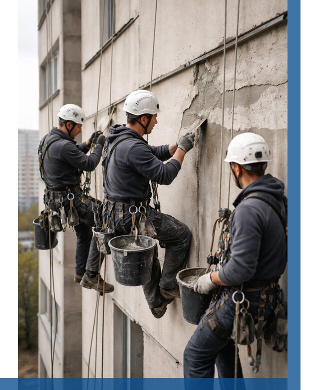 Ремонт бетонных элементов фасада в Муре от 2553 р. | ВЫСОТНИК-Мум