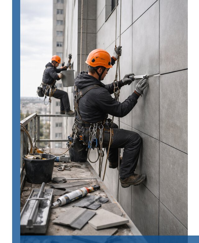 Профессиональный ремонт фасада из керамогранита в Муре