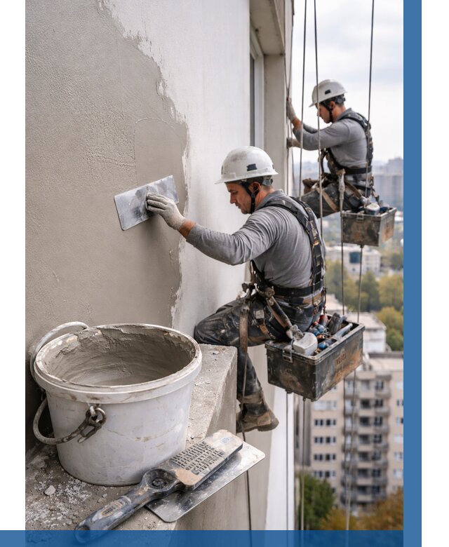 Шпаклевка фасада на высоте в Муре от 715 р. | ВЫСОТНИК-Мум