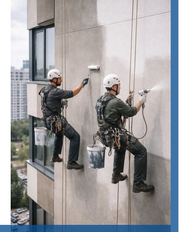 Покраска фасада альпинистами в Муре от 306 р. | ВЫСОТНИК-Мум