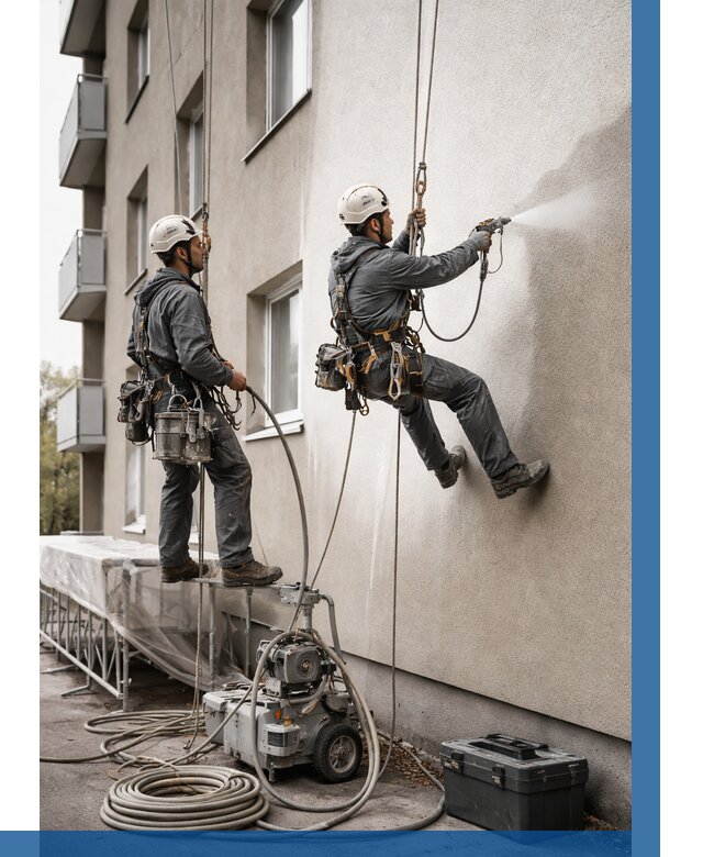 Безвоздушная покраска фасада в Муре от 225 р/м² | ВЫСОТНИК-Мум