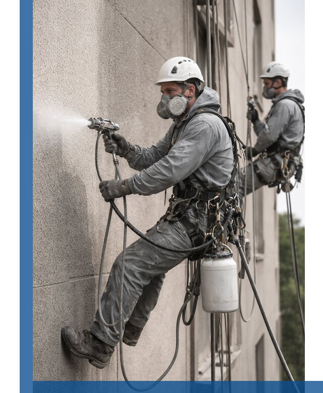 Безвоздушная покраска фасадов зданий в Муре профессионально