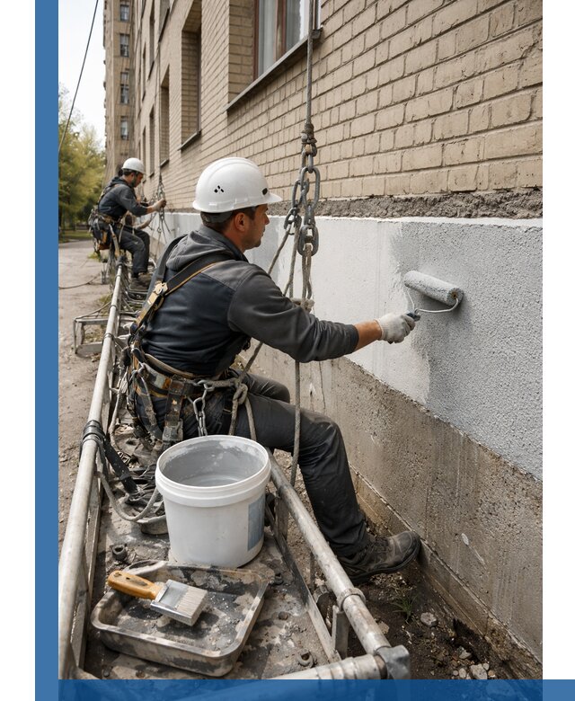 Окраска цоколя здания в Муре профессионально и надежно