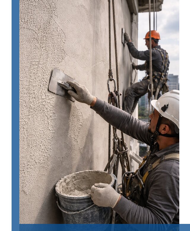 Декоративная штукатурка фасада с утеплением и защитой в Муре