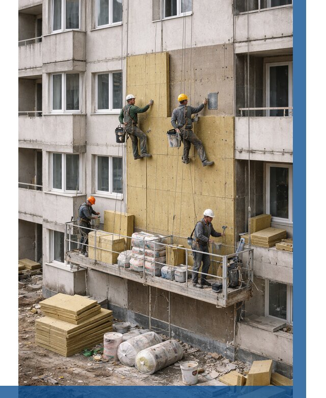 Утепление фасада минватой в Муре от 1532 р. | ВЫСОТНИК-Мум