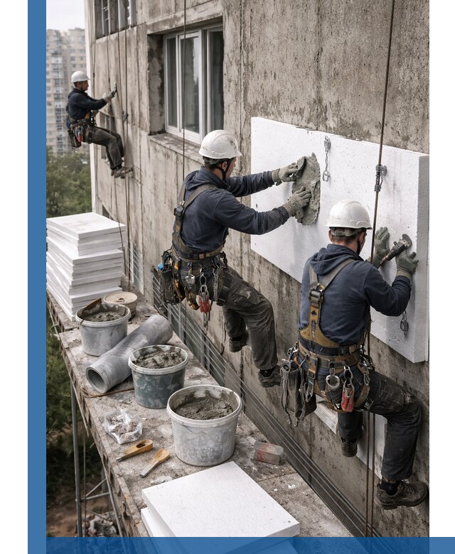 Утепление фасада пенополистиролом в Муре под ключ