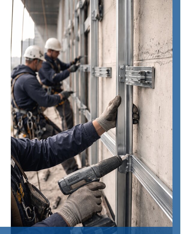 Монтаж подсистемы вентфасада в Муре от 868 р. | ВЫСОТНИК-Мум