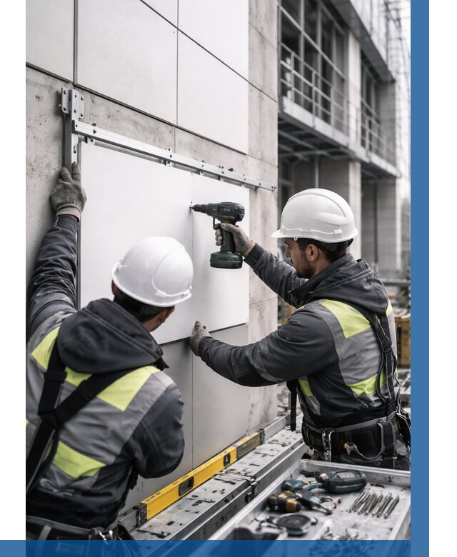 Монтаж композитных панелей фасада в Муре от 2553 р. | ВЫСОТНИК-Мум