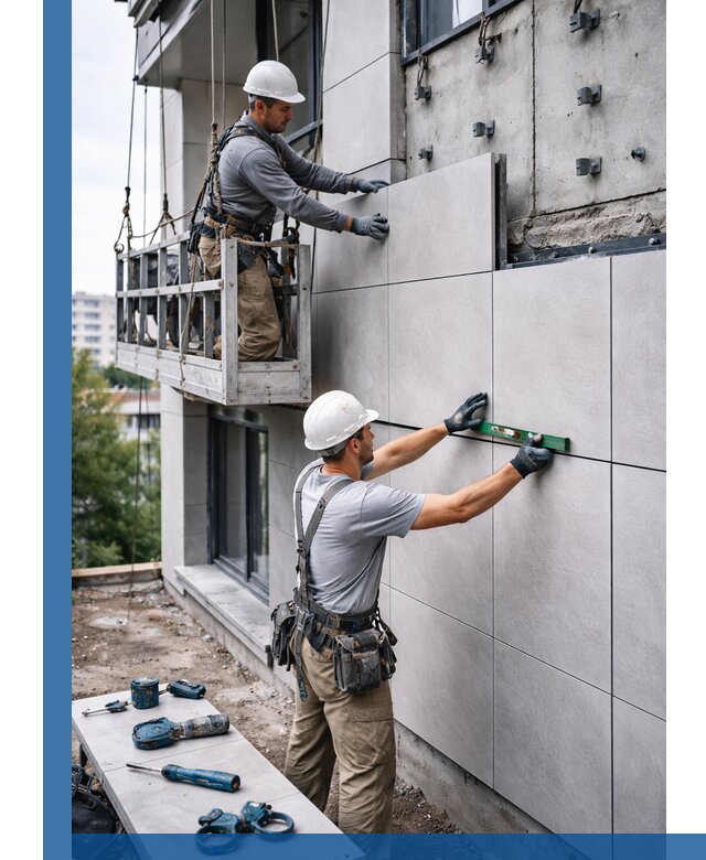 Монтаж керамогранита на фасад в Муре под ключ с гарантией качества