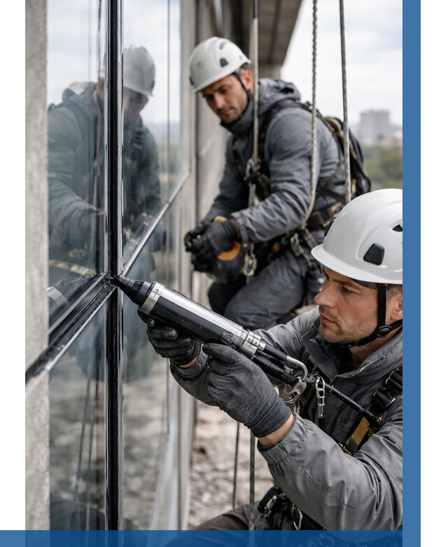 Герметизация витражных швов в Муре от 664 р. | ВЫСОТНИК-Мум