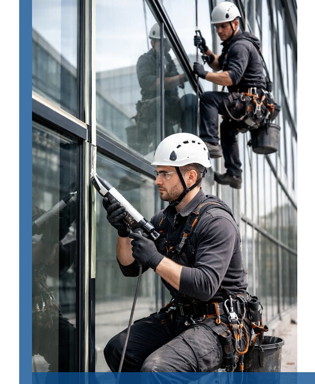 Герметизация витражных швов в Муре для зданий и фасадов