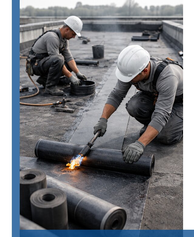 Ремонт рулонной кровли в Муре герметизация и восстановление