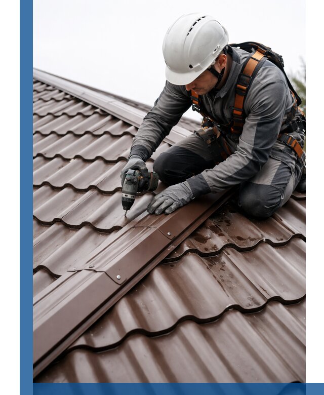 Ремонт металлочерепицы на крыше в Муре профессионально