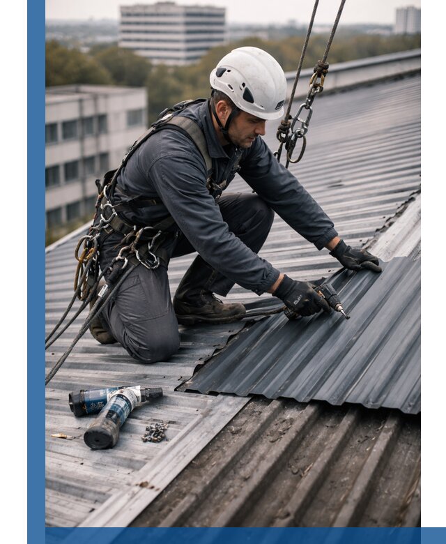 Ремонт профнастила на кровле в Муре, работы под ключ