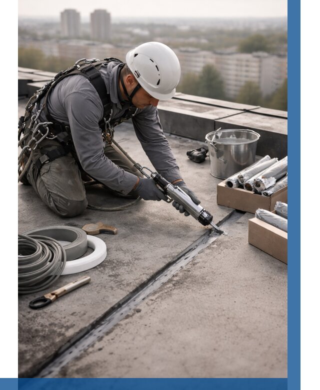 Герметизация швов кровли в Муре от 459 р./м2 | ВЫСОТНИК-Мум