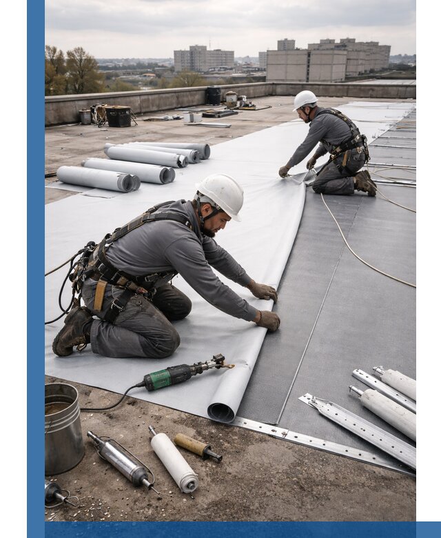 Монтаж мембранной кровли в Муре для промышленных зданий