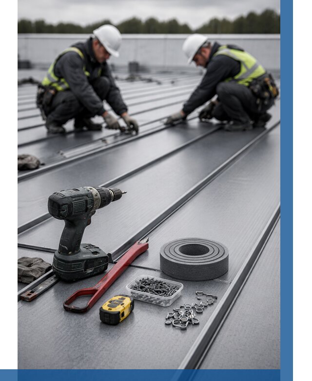 Монтаж фальцевой кровли в Муре от 1838 р. | ВЫСОТНИК-Мум