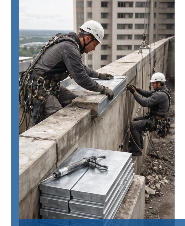 Замена парапетных крышек и установка новых в Муре