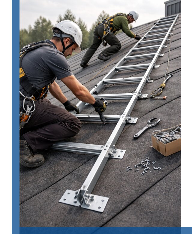 Профессиональный монтаж кровельной лестницы в Муре под ключ