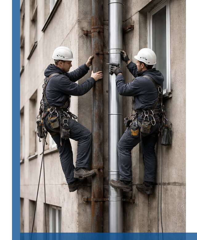 Замена водосточных труб в Муре: монтаж и демонтаж под ключ