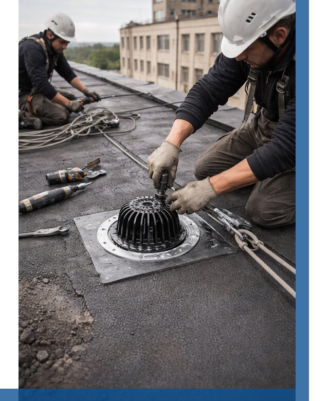 Установка водосточных воронок в Муре цена от 3574 р. | ВЫСОТНИК-Мум