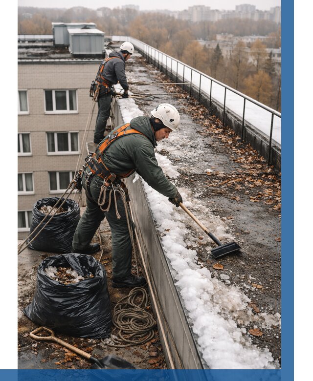 Очистка кровли по периметру в Муре от 562 р. | ВЫСОТНИК-Мум