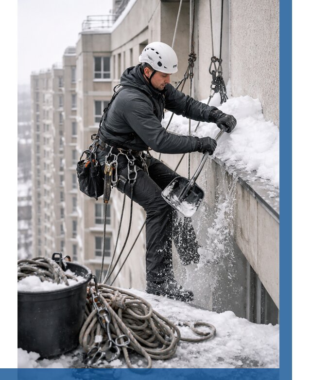 Очистка карнизов от снега в Муре от 306 р. | ВЫСОТНИК-Мум