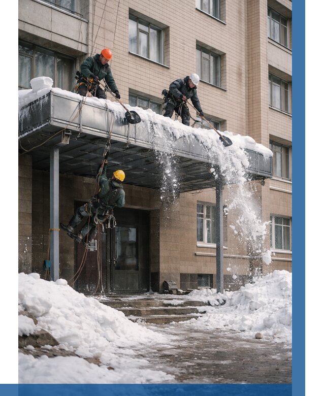 Очистка козырьков от снега в Муре от 3574 р. | ВЫСОТНИК-Мум