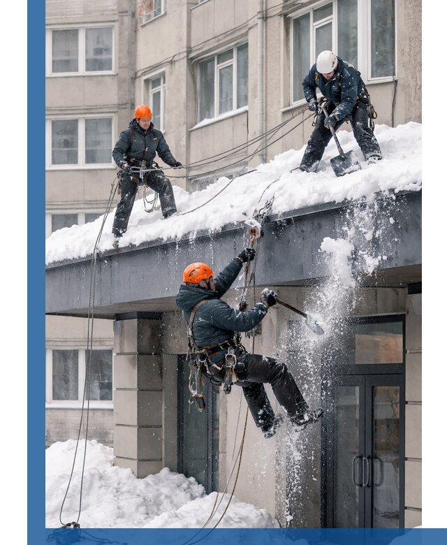 Безопасная очистка навесов от снега в Муре круглогодично