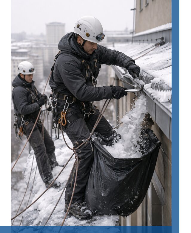 Аварийная очистка крыши в Муре под ключ от 306 р. | ВЫСОТНИК-Мум