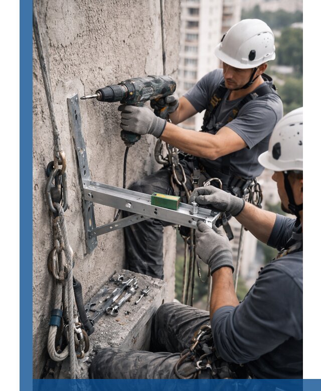 Установка кронштейнов кондиционера и крепежа в Муре