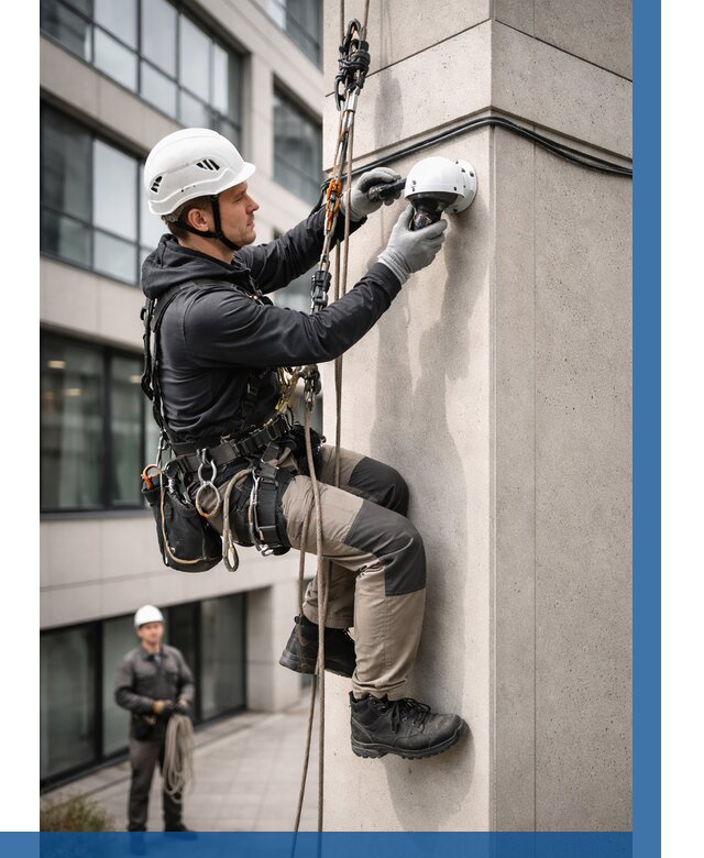 Монтаж камер видеонаблюдения на фасаде в Муре от 8679 р.-ВЫСОТНИК-Мум