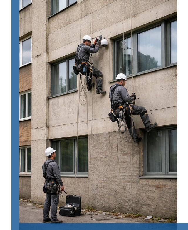 Монтаж фасадных камер видеонаблюдения в Муре под ключ