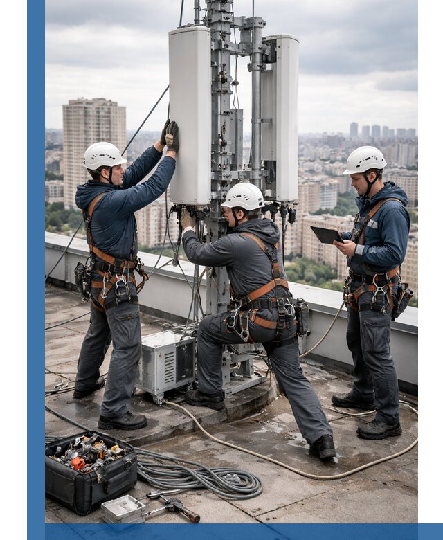 Монтаж антенн связи на крыше в Муре с вводом в эксплуатацию