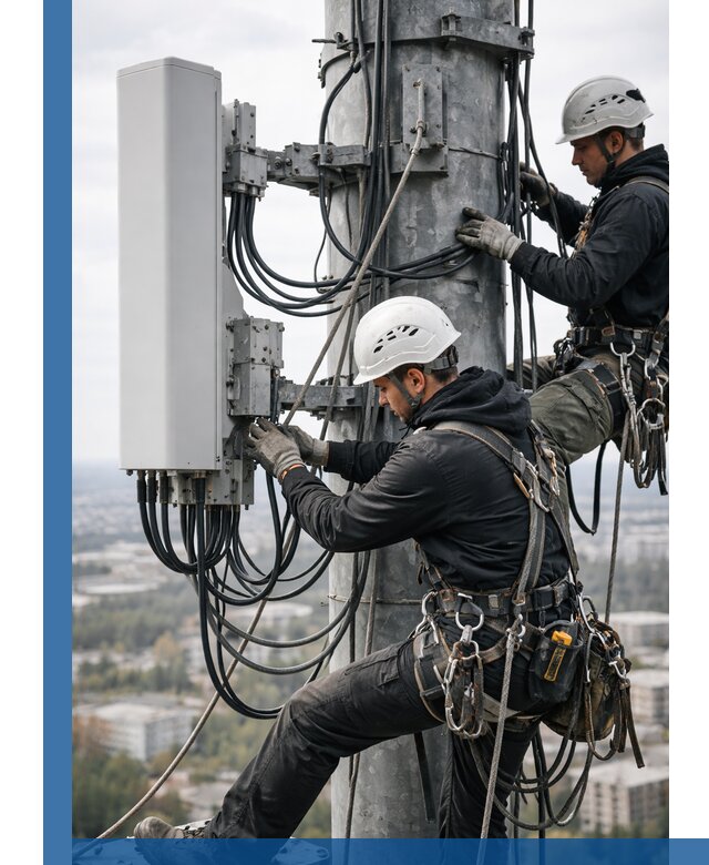 Монтаж оборудования связи на мачте в Муре с пусконаладкой