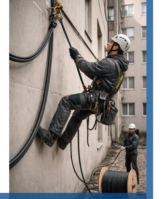 Протяжка кабеля питания на высоте в Муре от 459 р. | ВЫСОТНИК-Мум