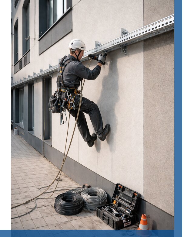 Монтаж кабельных лотков на фасаде в Муре от 1225 р. | ВЫСОТНИК-Мум