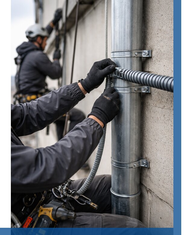 Монтаж гофры для кабеля в Муре от 306 р. | ВЫСОТНИК-Мум