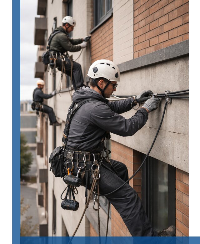 Крепление кабеля на фасаде монтаж и крепеж в Муре