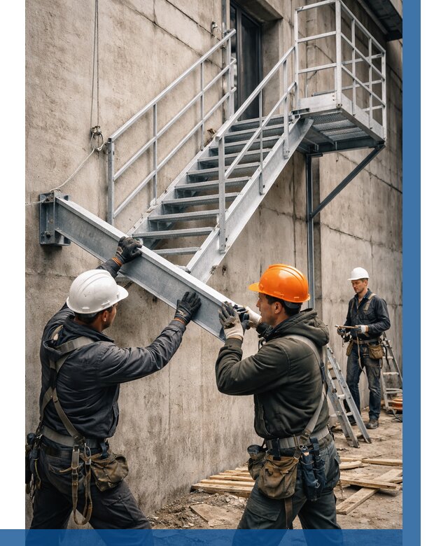 Монтаж металлических лестниц в Муре от 15315 р. | ВЫСОТНИК-Мум