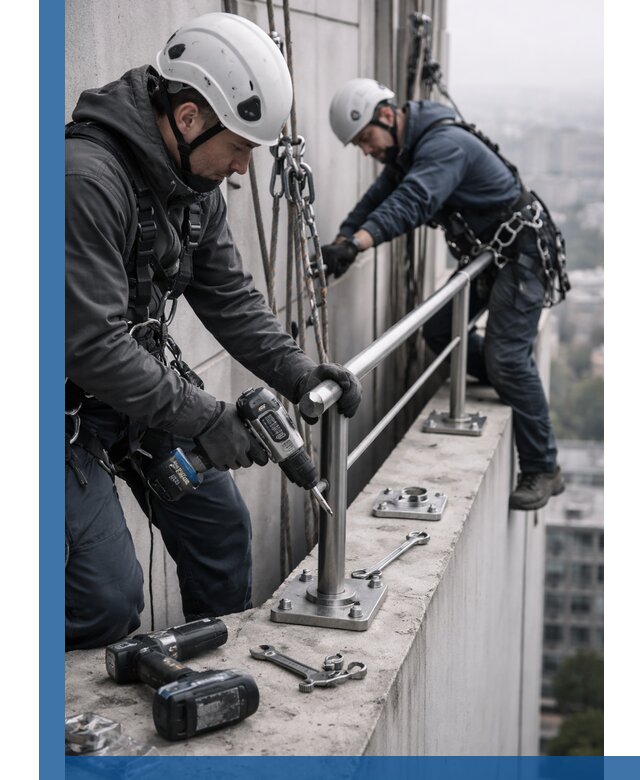 Монтаж перил на высоте в Муре для жилых и промобъектов