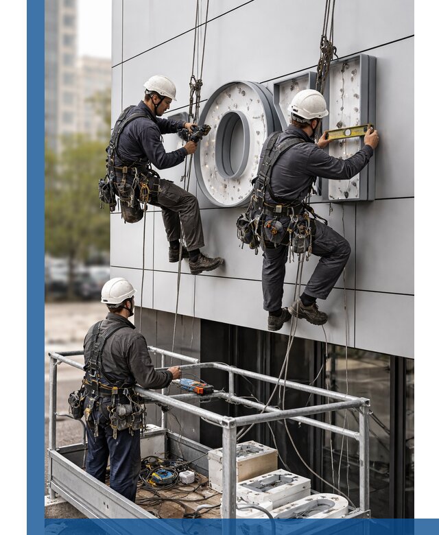 Профессиональный монтаж световых букв в Муре под ключ