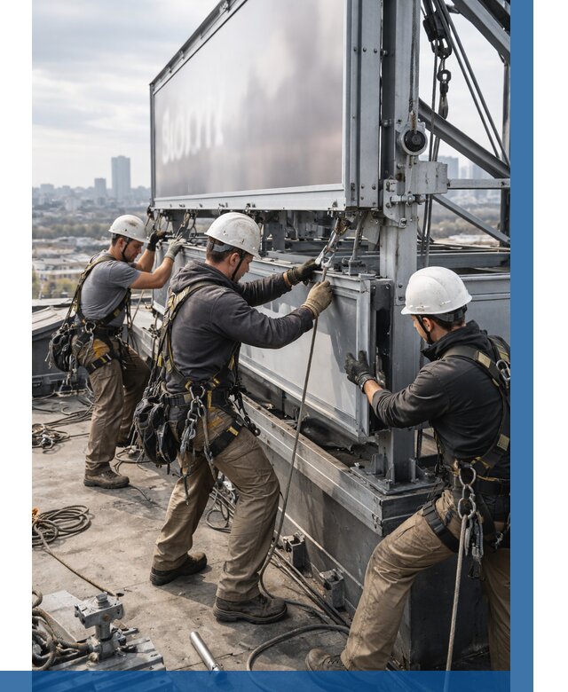 Монтаж крышной рекламной конструкции в Муре от 61260 р.|ВЫСОТНИК-Мум