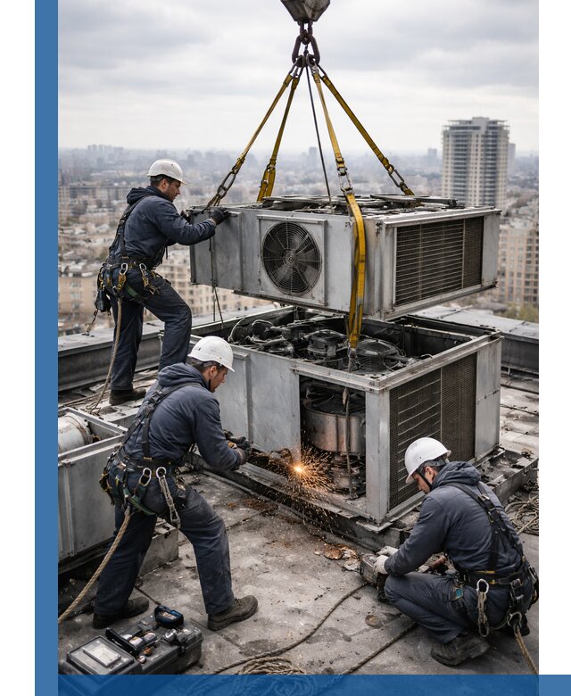 Демонтаж крышной установки в Муре любой сложности