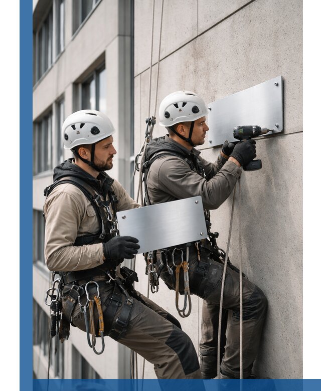 Монтаж табличек и указателей в Муре для зданий и сооружений