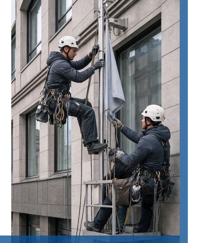 Установка флагов на фасаде в Муре от 4595 р. | ВЫСОТНИК-Мум